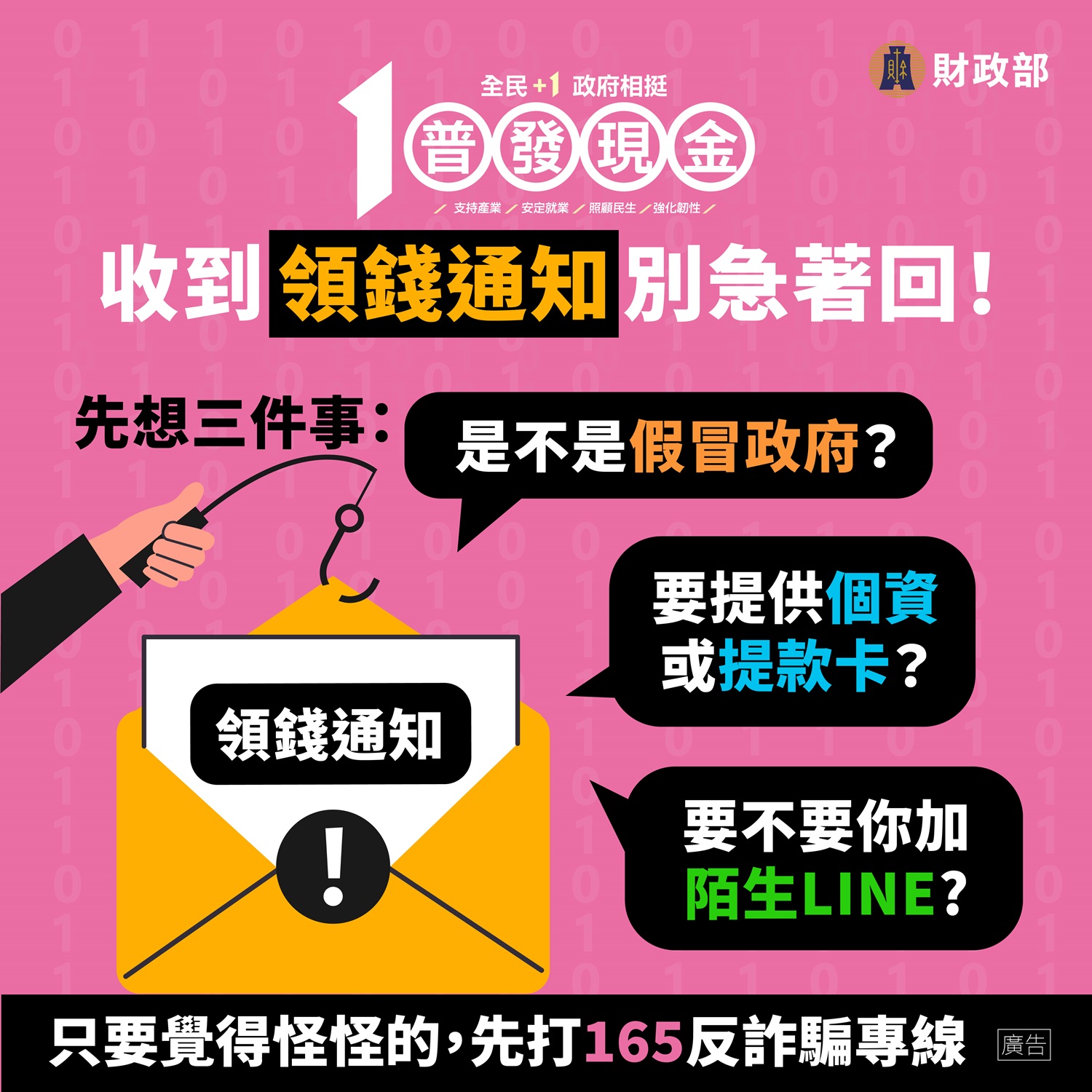 防詐騙-收到領錢通知別急著回